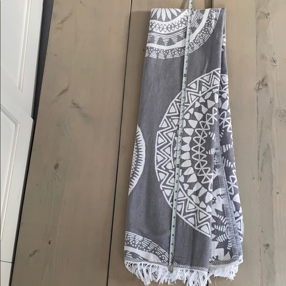 Turkish Bath + Beach Towel - Grey + White - Picture 2 of 5
